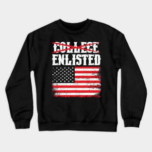 College Enlisted - usa flag Crewneck Sweatshirt